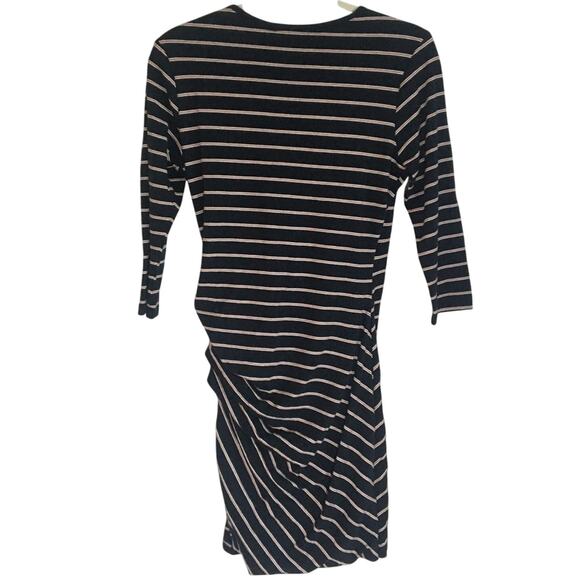 Anthropologie Sundry Fabian Striped Faux Wrap Jersey Mini Dress Blue Small Party - Picture 11 of 11
